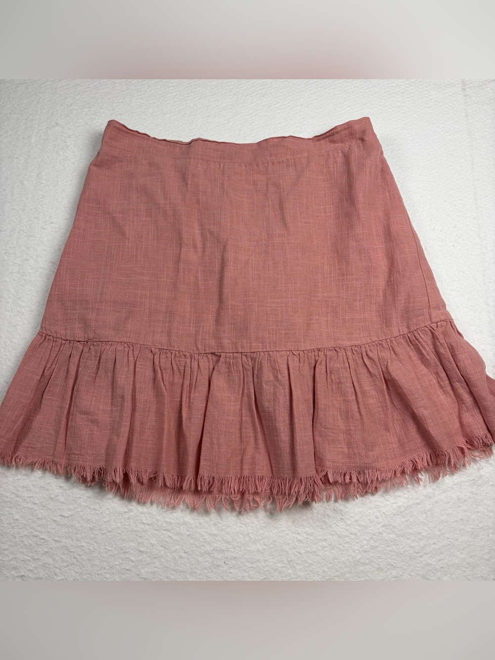 Cotton On Dusty Rose Mini Skirt with Frayed Hem